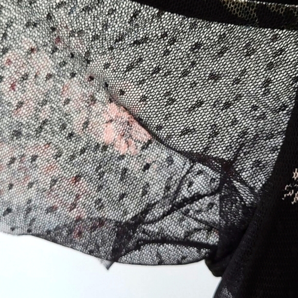 IZ BYER Floral Mesh Off the Shoulder Top - Picture 6 of 13